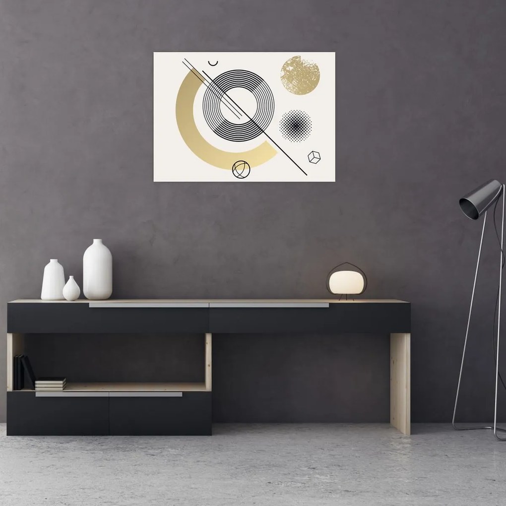 Tablou pe sticlă - Forme geometrice N⁰2 (70x50 cm)