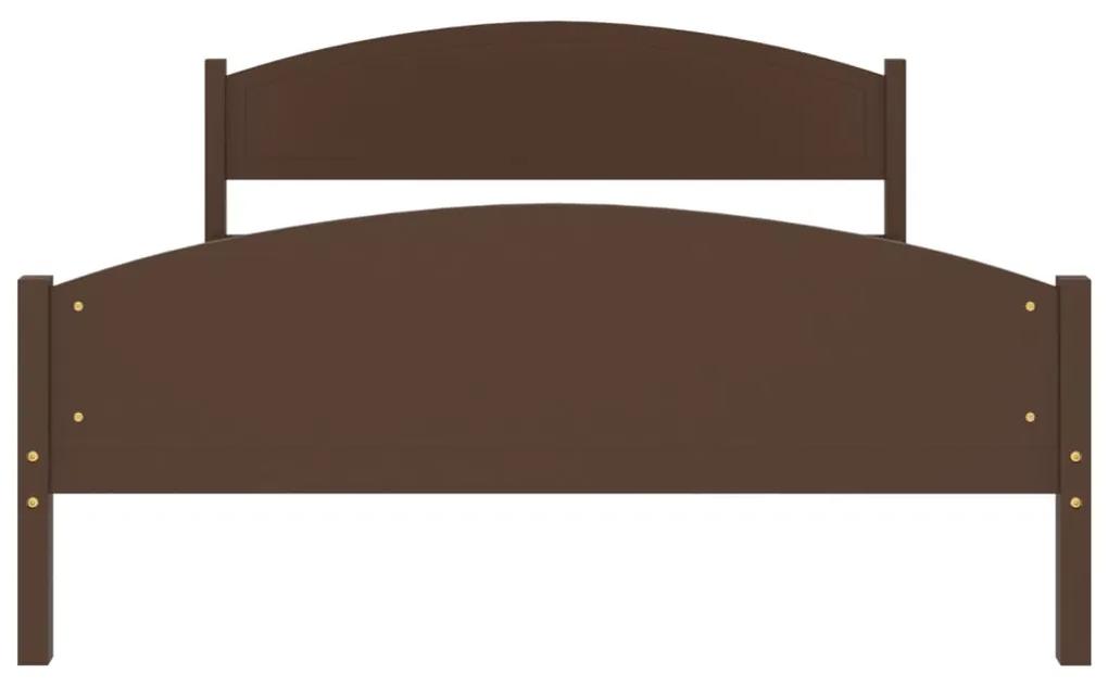 Cadru de pat, maro inchis, 160x200 cm, lemn masiv de pin Maro inchis, 160 x 200 cm