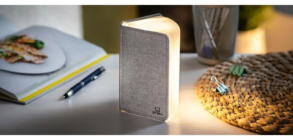 Decorațiune luminoasă gri cu USB Booklight – Gingko