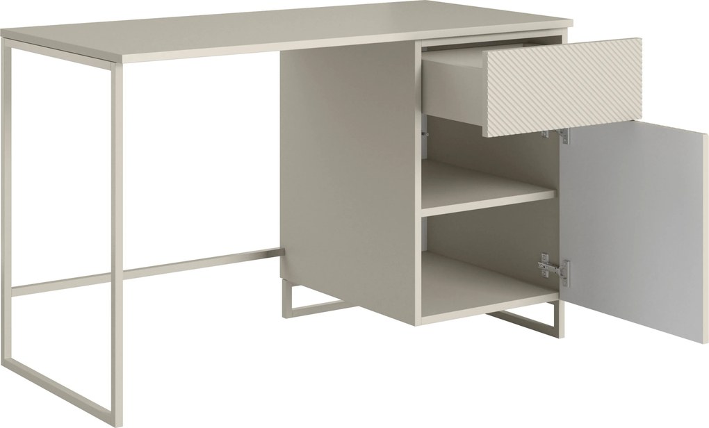 Biurou modern Asha 120 cm cu sertar - culoare cașmir / cadru cașmir
