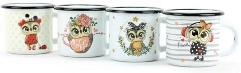 Cană emailată Belis Bufniță coffee, 7 cm, 0,25 l
