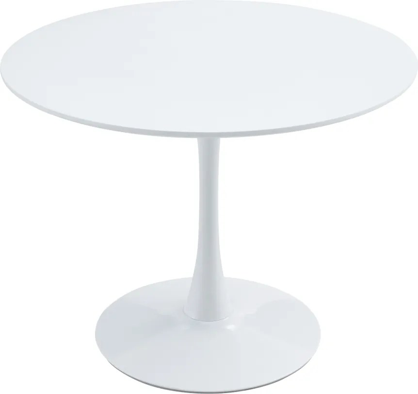 Masă dining, rundă, alb mat, diametru 110 cm, REVENTON NEW