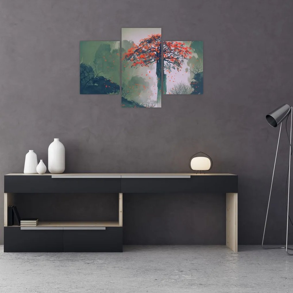 Tablou - Copacul roșu singuratic (90x60 cm)