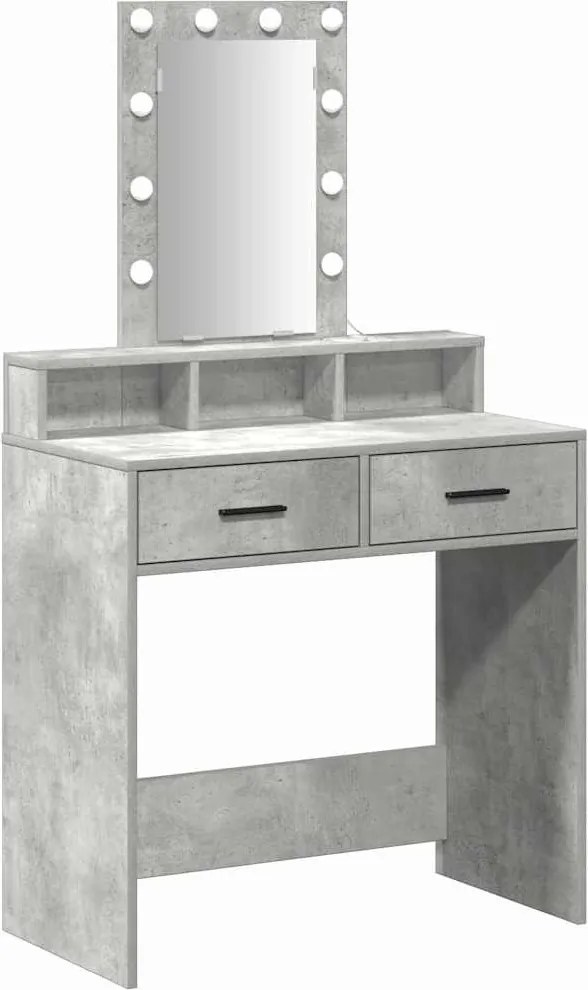 vidaXL Masă de Machiaj cu sertar Gri 79 x 41 x 140 cm Lemn compozit