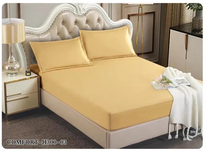 Husa de pat cu elastic si doua fete perna, 180x200 cm, H300-03