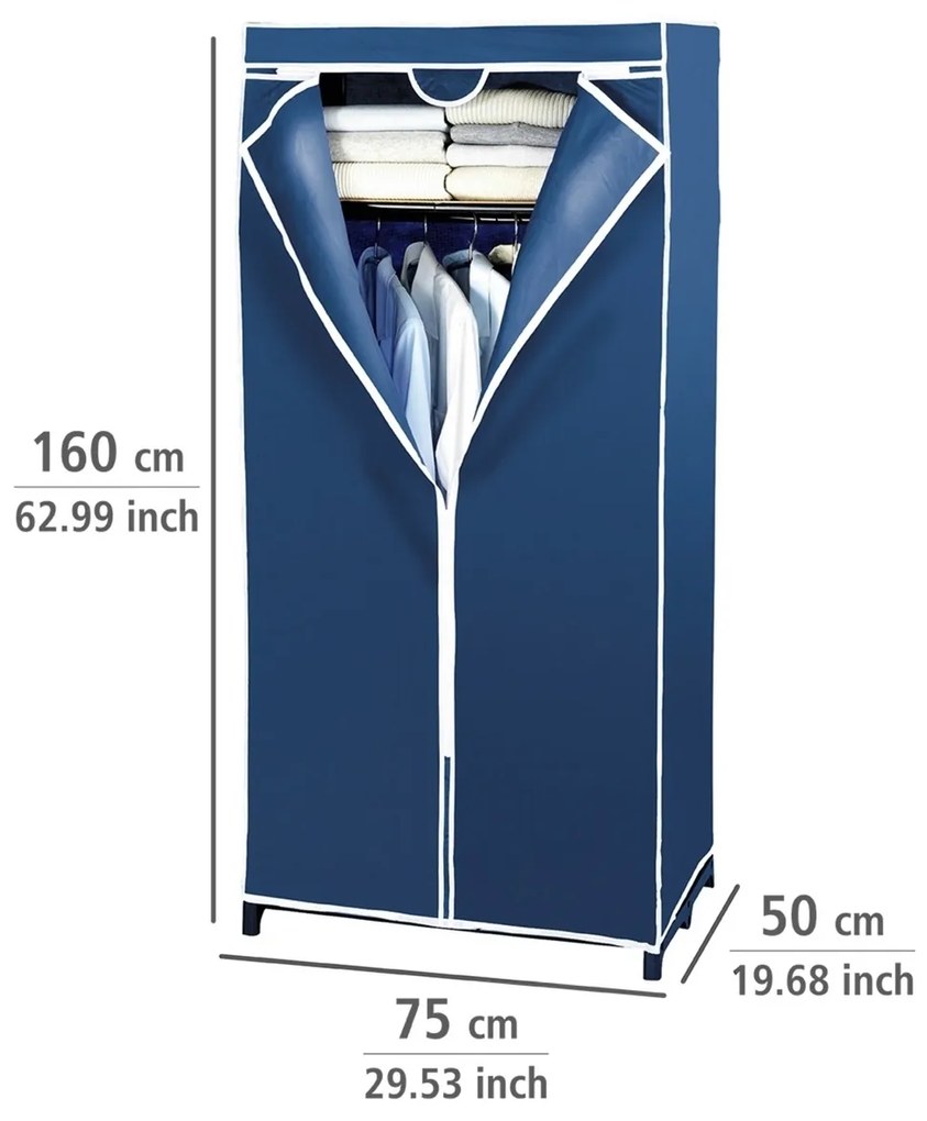 Wenko Dulap pliabil din material textil reciclat cu raft Air, 160 x 50 x 75 cm