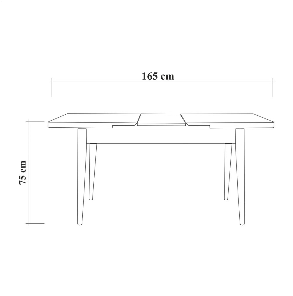 Masă de sufragerie extensibilă cu 2 scaune și bancă Vlasta (alb + albastru închis). 1072197