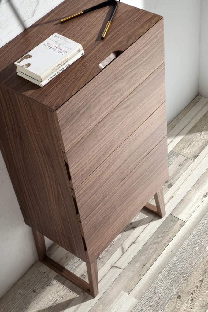 Dulapior elegant cu 4 sertare, design modern Walnut AC-CP1702-A