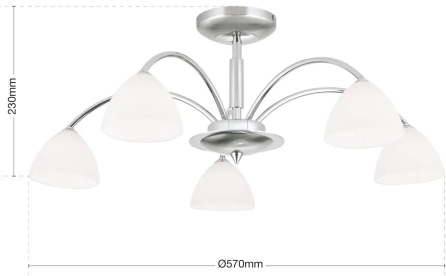 Lustra aplicata 5 brate elegant design modern OPALDESIGN, satin