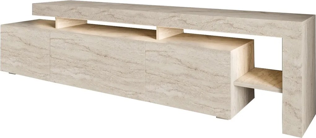 Comoda TV, Hanah Home, Beliz, 192x53x37 cm, Travertin