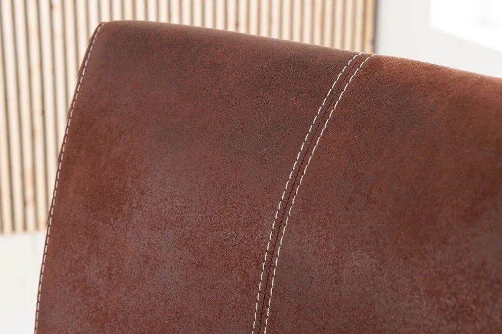 Set de 2 scaune, Otel, Microfibra, Maro Cafeniu, SAMSON