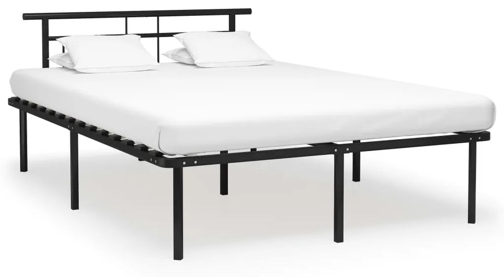 324832 vidaXL Cadru de pat, negru, 160 x 200 cm, metal