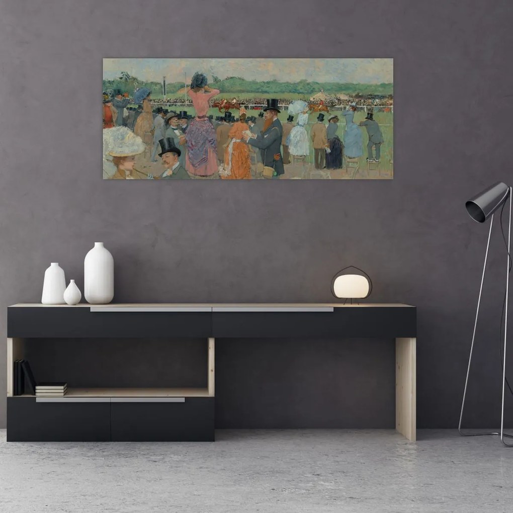 Tablou - Jean-Louis Forain, The Races at Longchamp, reproducere (120x50 cm)