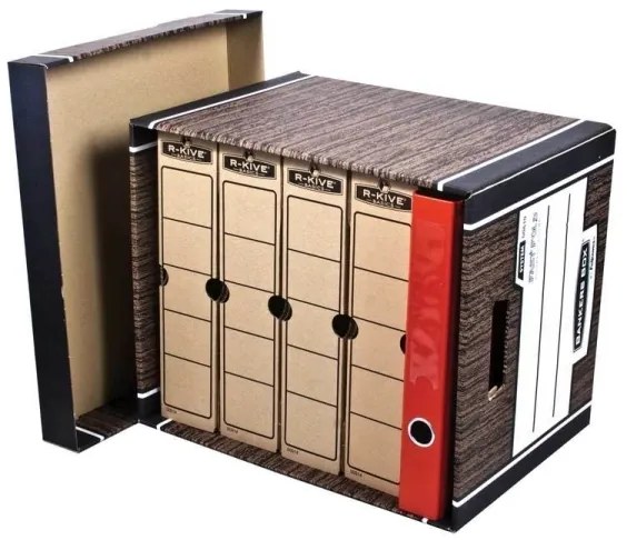 Container de dosar Fellowes Bankers Box Woodgrain 2 buc/pachet, maro