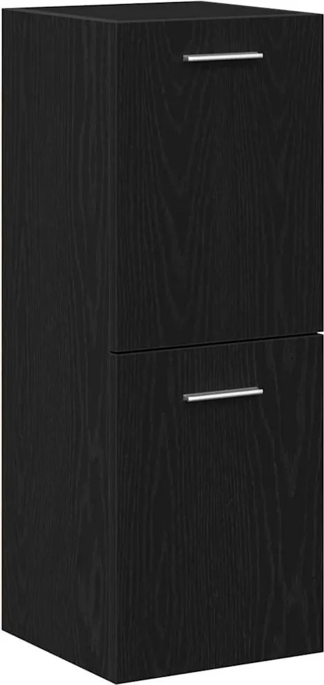 vidaXL Dulap de Baie cu ușă Stejar Negru 30 x 30 x 80 cm Lemn compozit