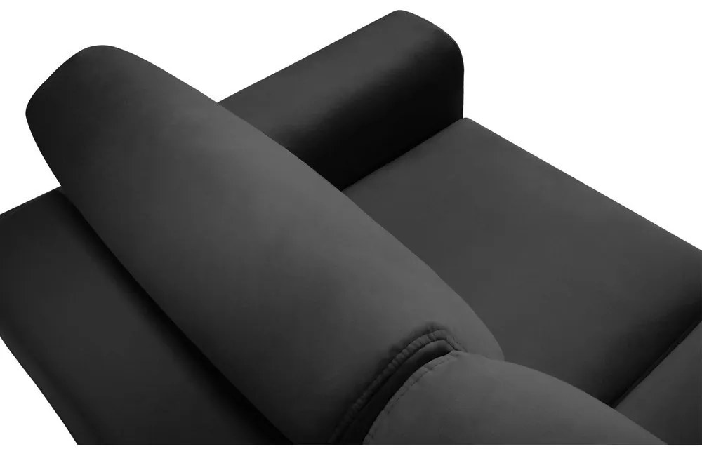 Canapea gri închis extensibilă, cu spațiu de depozitare cu tapițerie din catifea 235 cm Kyoto – Cosmopolitan Design