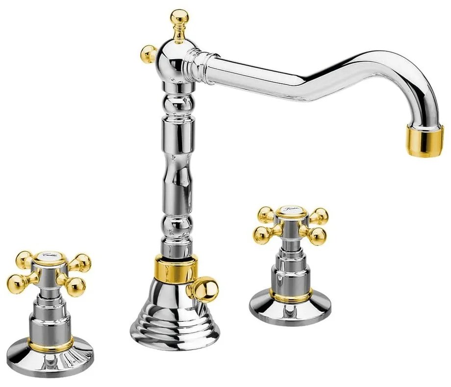 Baterie argintiu-lucioasă/aurie pentru chiuvetă Antea – Sapho