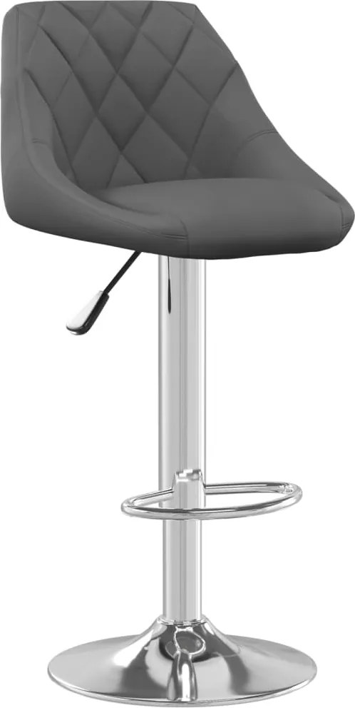 vidaXL Scaun de bar, gri închis, catifea