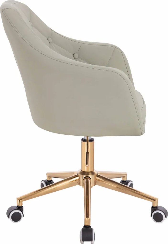 HR831K Scaun Culoare in Piele Ecologica Premium Soft cu Bază Aurie