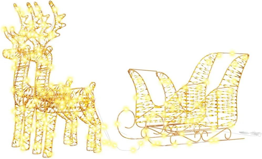 vidaXL Sanie cu ren cu 160 LED Alb cald 30 x 12 x 55 cm PET