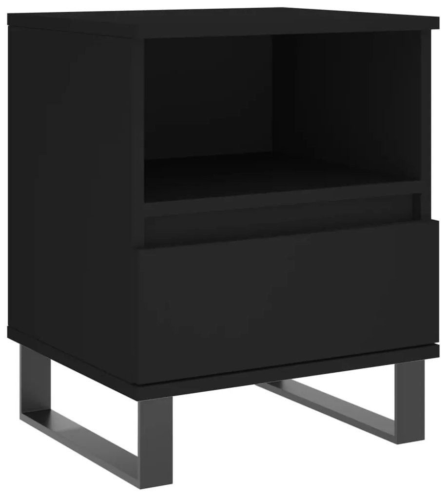 830638 vidaXL Noptieră, negru, 40x35x50 cm, lemn prelucrat