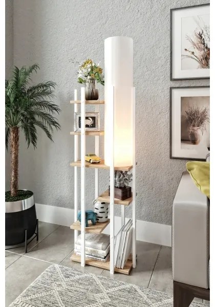 Lampadar cu rafturi VOGUE 1xE27/40W/230V 160 cm alb