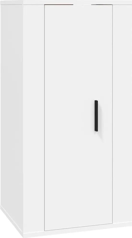 vidaXL Dulap TV montat pe perete, alb, 40x34,5x80 cm
