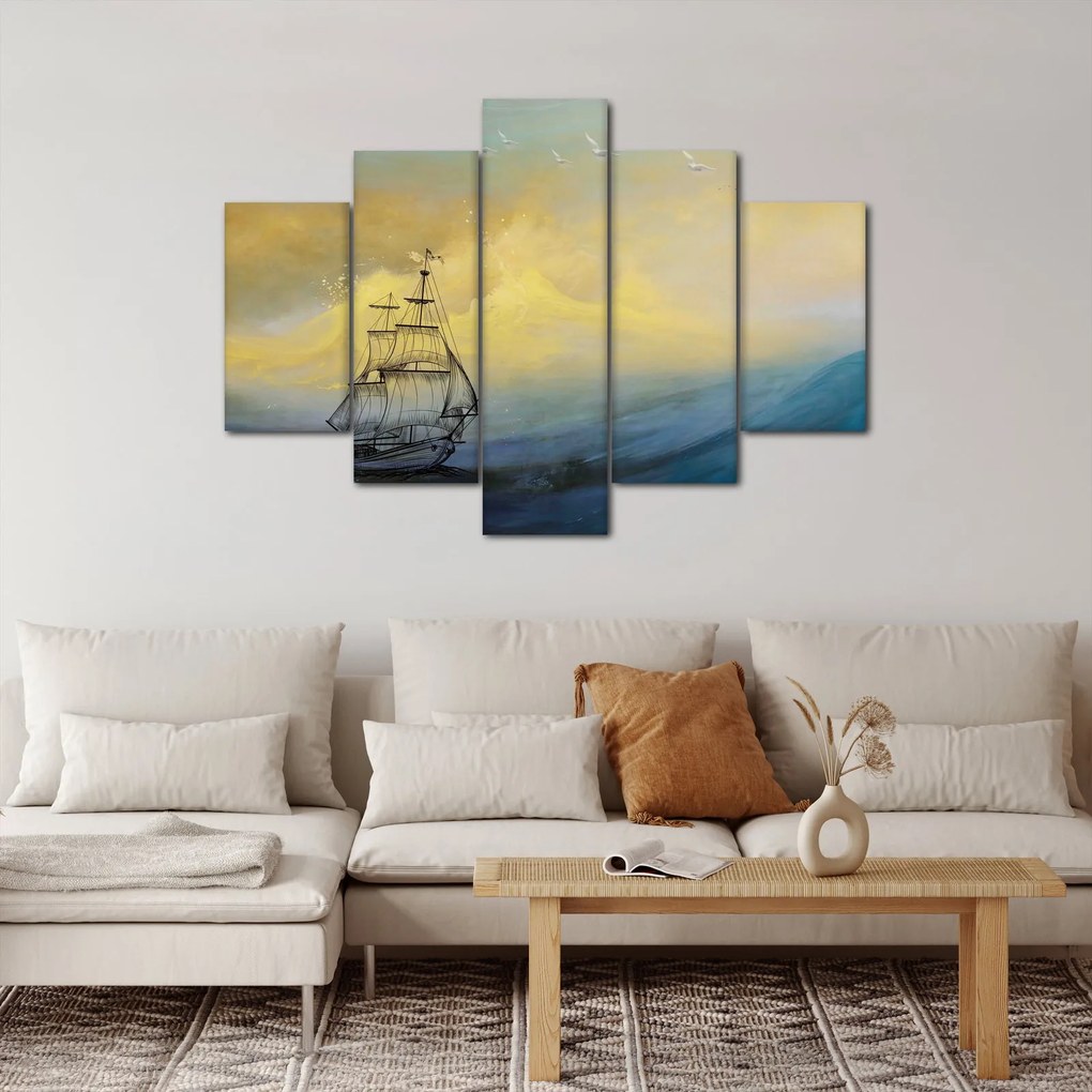 Tablou - Pictură barcă pe mare (150x105 cm)