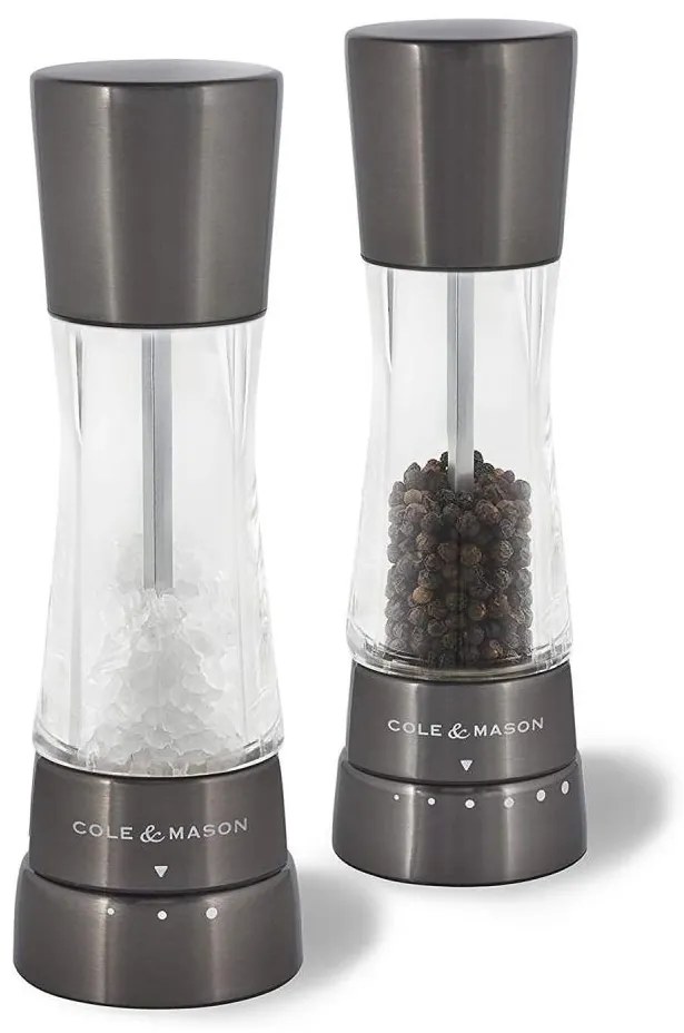 Cole&Mason DERWENT set 2 râșnițe sare și piper, 19 cm, antracit