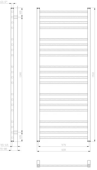 Sapho - Radiator de baie METRO 557 W 60x151 cm, alb