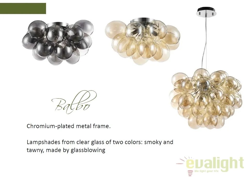 Lustra aplicata / Plafoniera design deosebit diam. 38cm Balbo fumurie MYMOD112-04-N