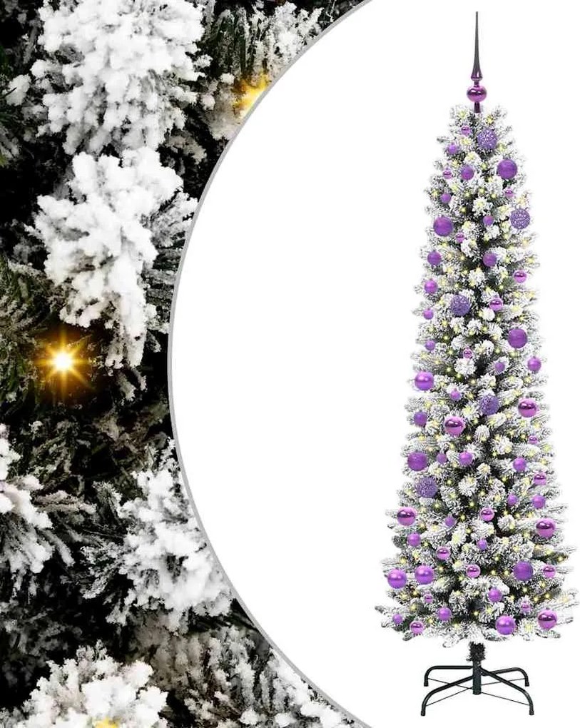 vidaXL Brad de Crăciun artificial Alb 180 cm PVC și metal și plastic