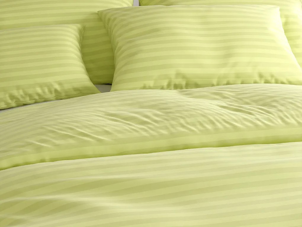 Lenjerie de pat din microfibra pentru hotel JASMINE fistic - dunga 2 cm Dimensiune lenjerie de pat: 70 x 90 cm | 140 x 200 cm