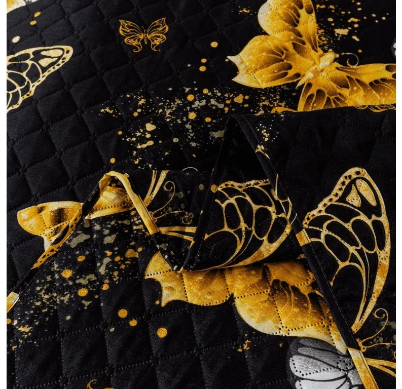 Cuvertura de pat GOLD BUTTERFLY negru Dimensiune: 220 x 240 cm