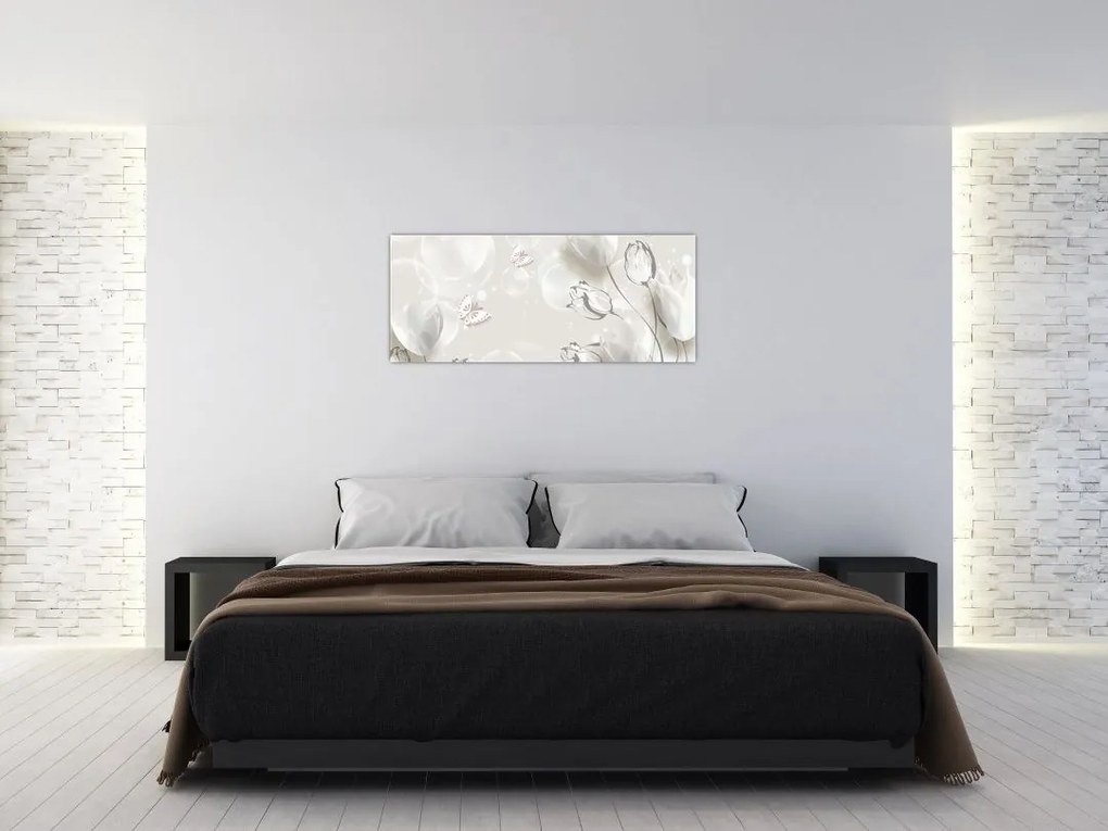 Tablou - Lalele între bule (120x50 cm)