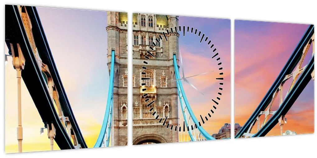 Tablou - Tower Bridge (cu ceas) (90x30 cm)