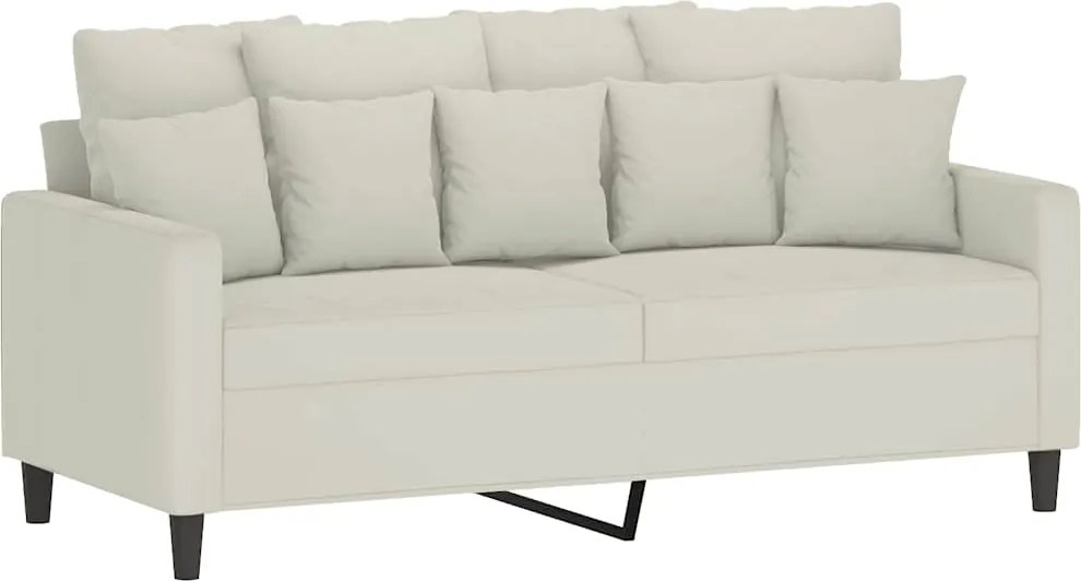 vidaXL Canapea cu 2 locuri, crem, 140 cm, catifea