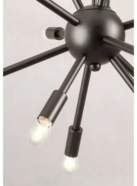 Redo 01-2934 - Candelabru suspendat pe cablu STELLAR, 12x E14, max. 25W/bec, 230V, negru