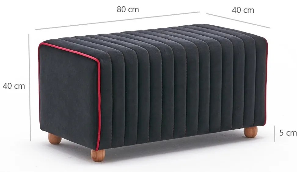 Taburet Mabel Pouf negru