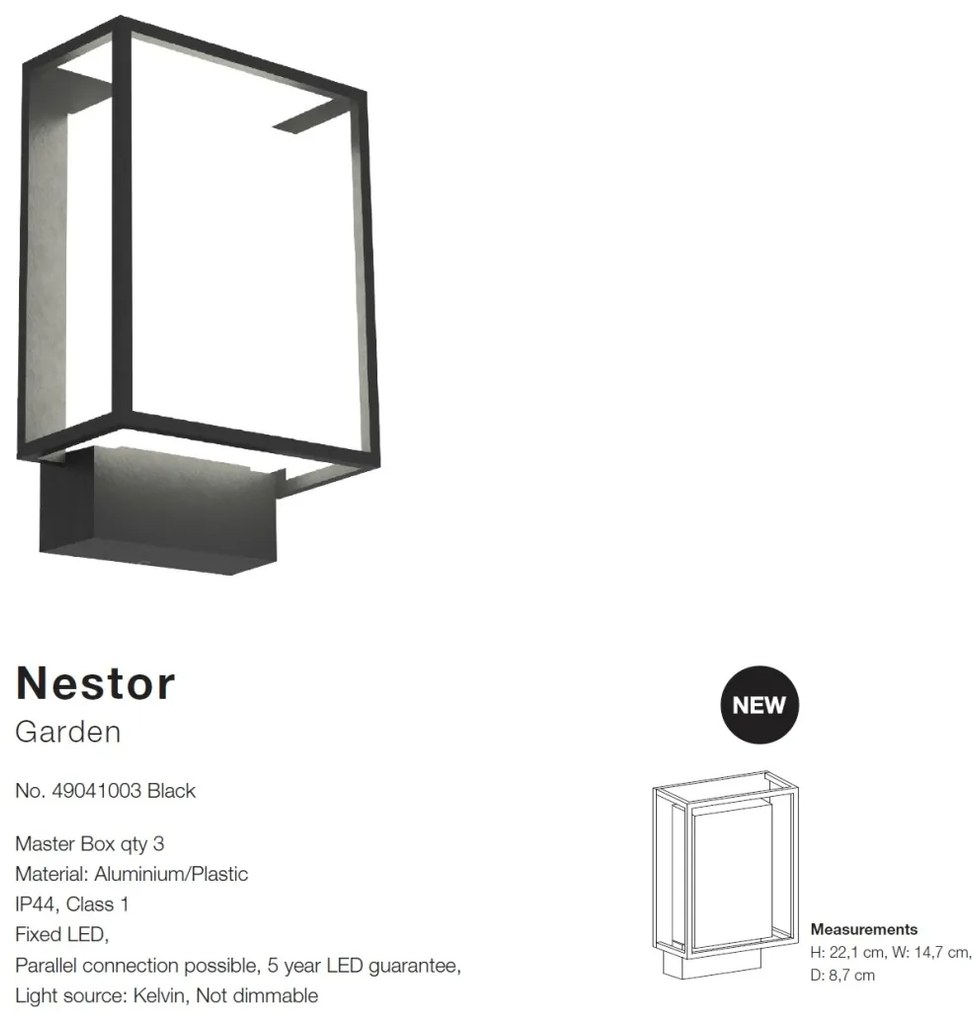 Aplica LED perete exterior design modern Nestor 49041003 NL