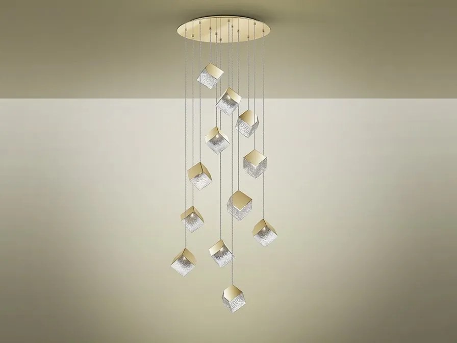 Lustra suspendata casa scarii design decorativ Priscila aurie