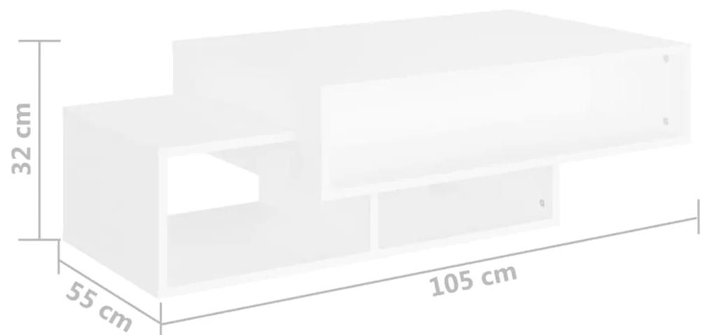 Masuta de cafea, alb, 105x55x32 cm, PAL 1, Alb