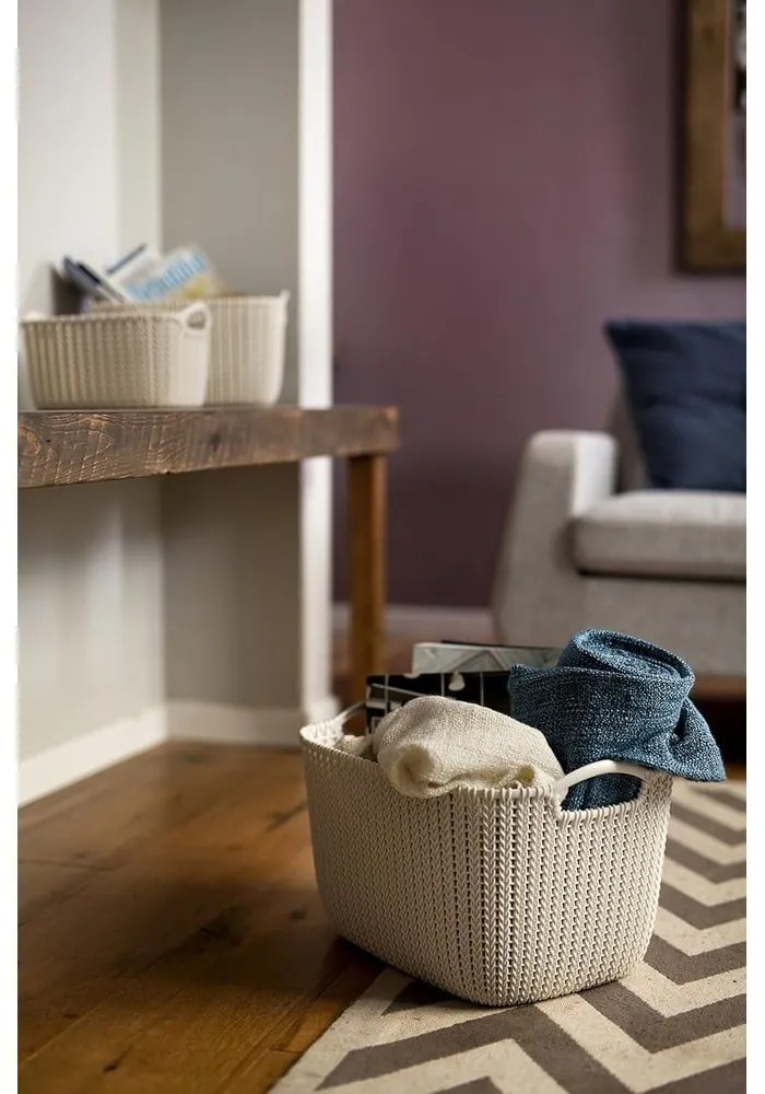 Coș depozitare Curver Knit, 3 l, alb