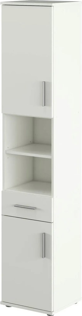 Dulap LESSY NEW 05, alb, DTD laminat, cu 2 usi si un sertar, 38x35x191