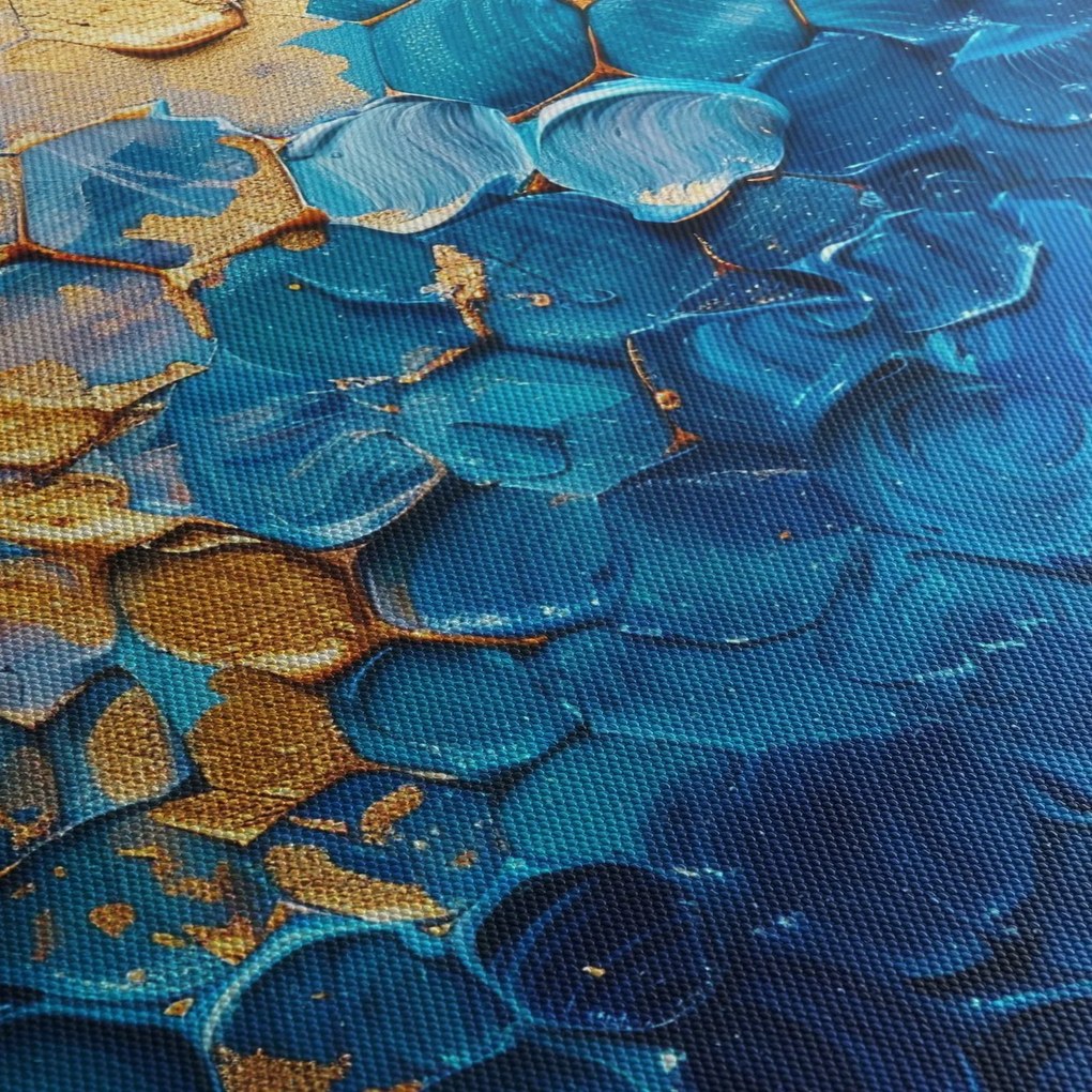 Tablou - Pictura albastru-auriu (70x50 cm)