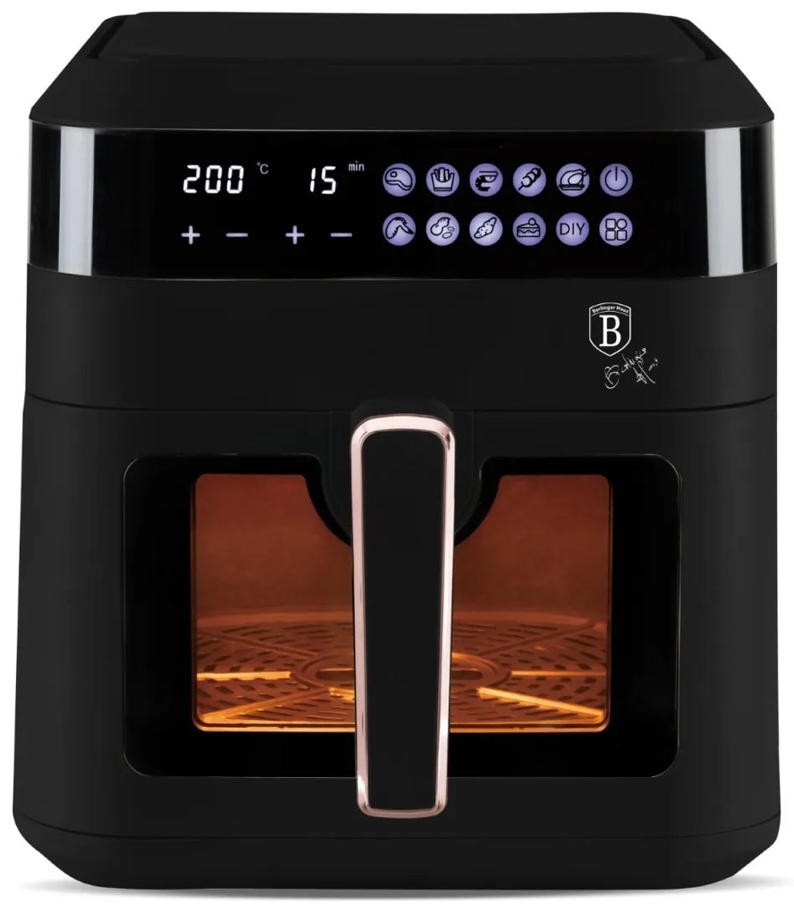 Friteuza cu aer cald, airfryer, capacitate 6.3 L Black Rose Berlinger Haus BH 9446