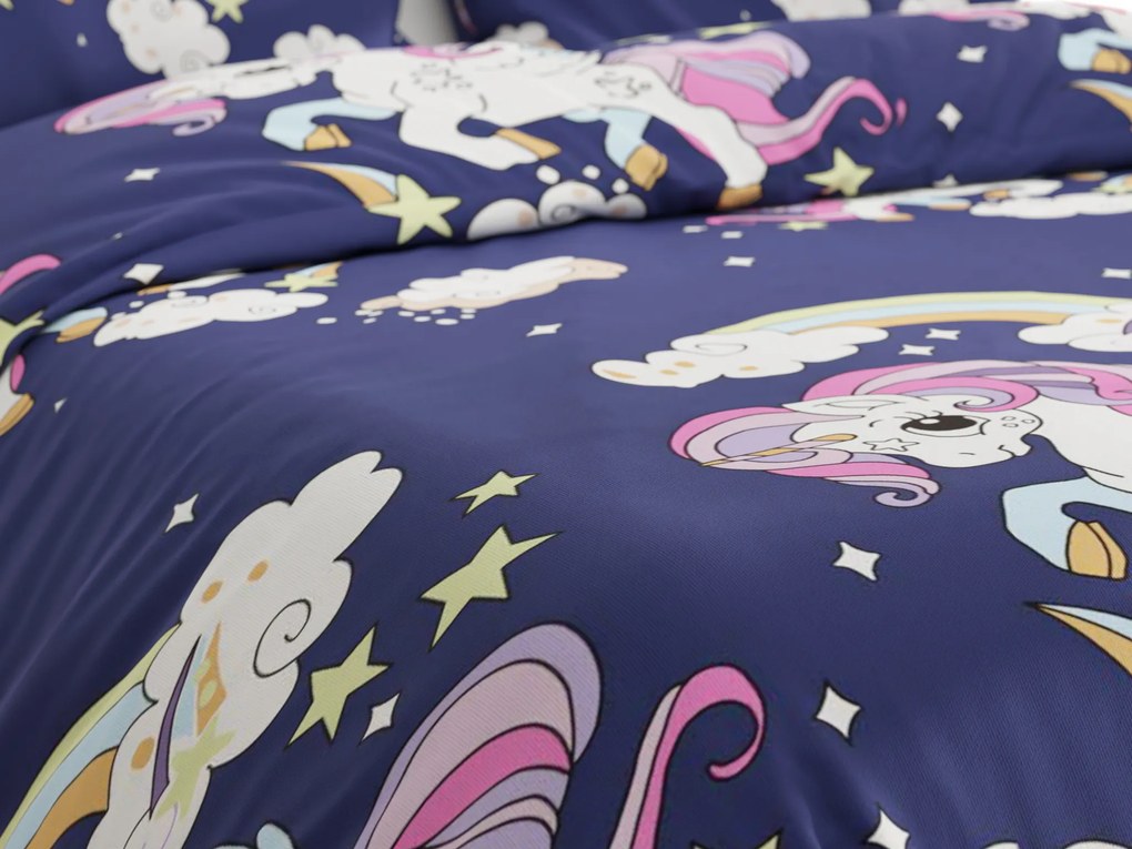 Lenjerie de pat din bumbac UNICORN albastru Dimensiune lenjerie de pat: 70 x 90 cm | 140 x 200 cm