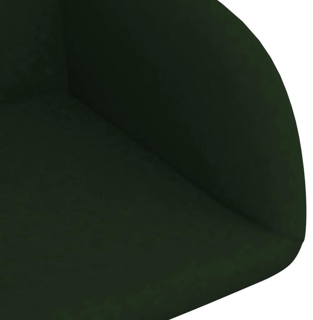 Scaun de birou pivotant, verde inchis, catifea 1, Verde inchis