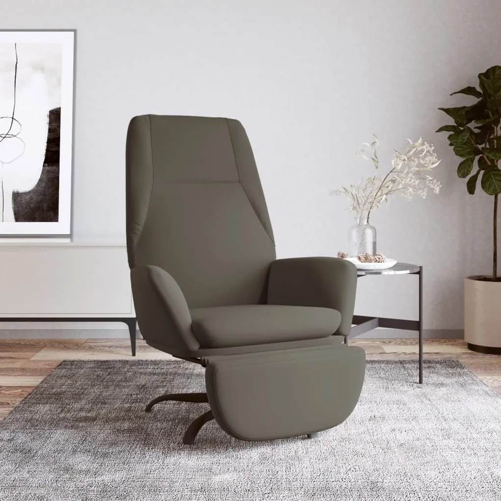 3097868 vidaXL Scaun de relaxare suport pentru picioare gri închis microfibră