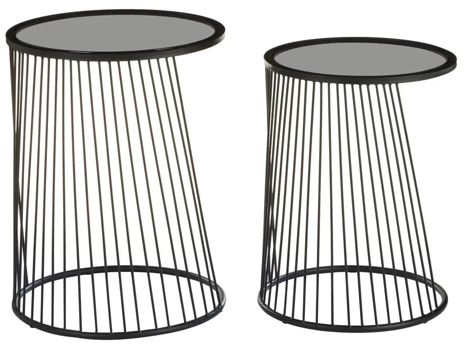 Măsuțe auxiliare 2 buc. rotunde cu blat din sticlă ø 41 cm Trento – Premier Housewares